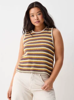 Striped crocheted cami