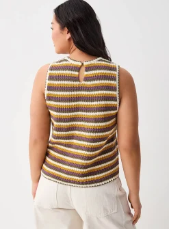 Striped crocheted cami