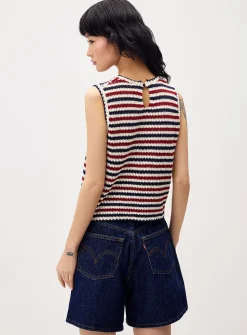 Striped crocheted cami