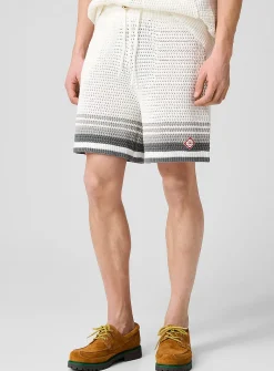 Striped crocheted knit short