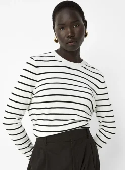 Striped fine-knit sweater