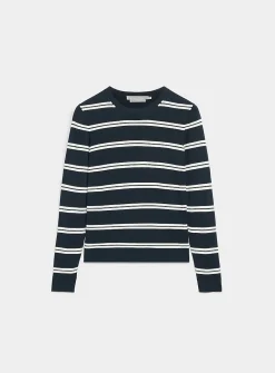 Striped fine-knit sweater
