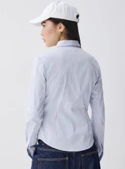 Striped fitted poplin shirt