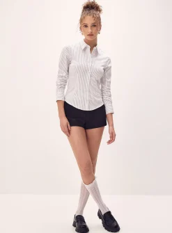 Striped fitted poplin shirt