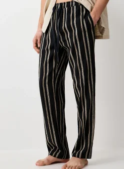 Striped lightweight linen pyjama pant