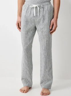 Striped lightweight linen pyjama pant