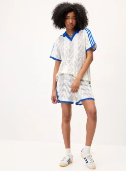 Striped pointelle knit short