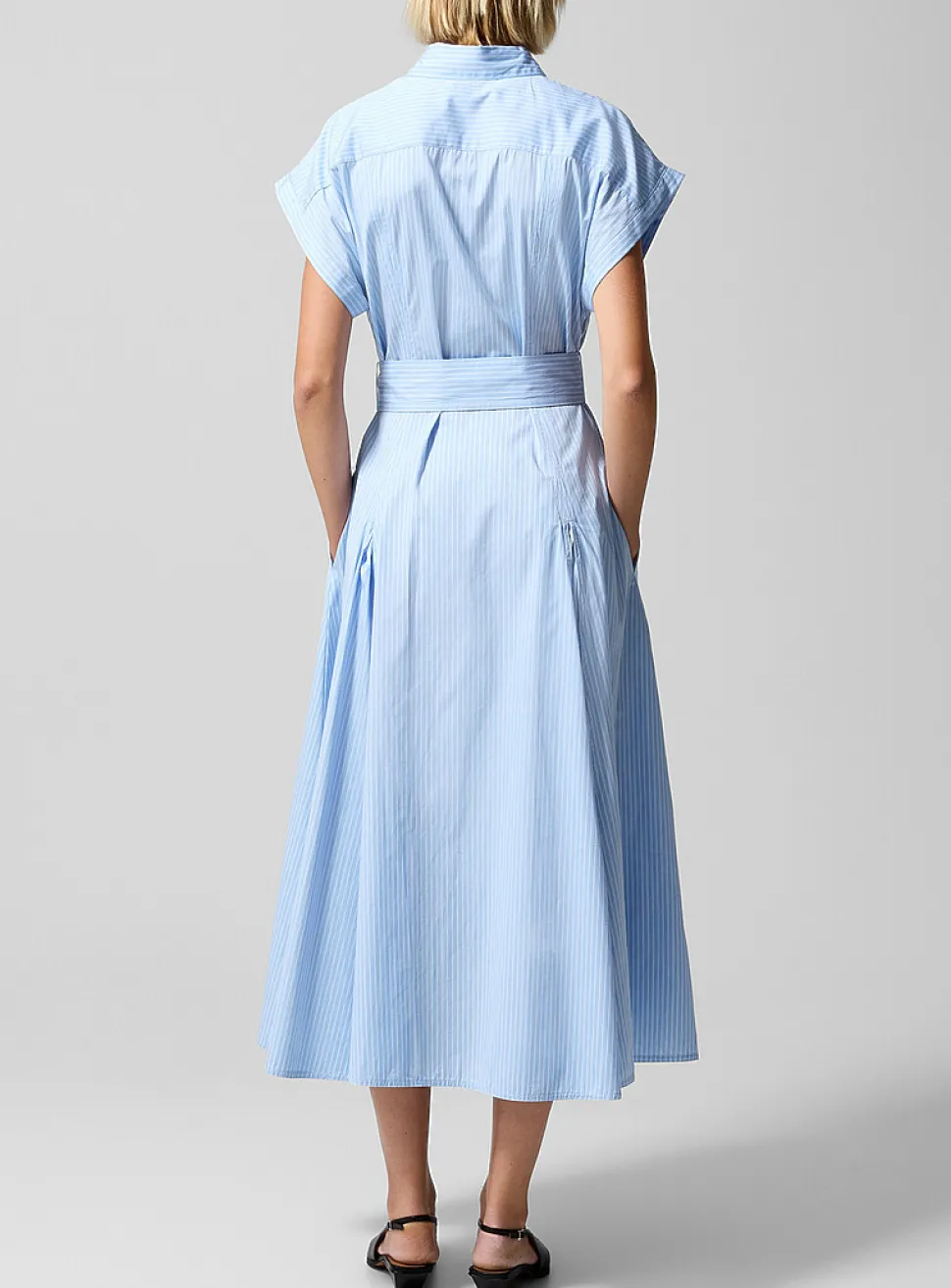 Striped poplin shirtdress