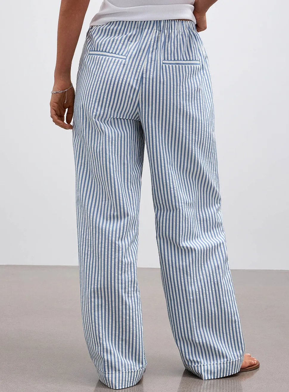 Striped seersucker pant
