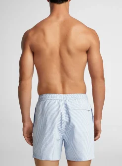 Striped seersucker swim short