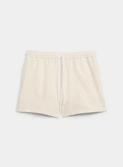Striped seersucker swim short