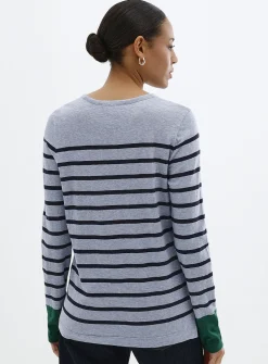 Striped slub organic cotton T-shirt