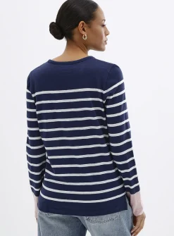 Striped slub organic cotton T-shirt