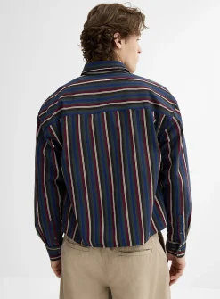 Striped twill shirt
