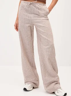 Striped wide-leg pant