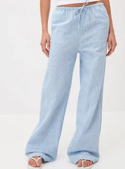 Striped wide-leg pant