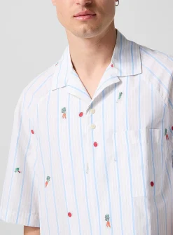 Stripes and vegetables cabana shirt