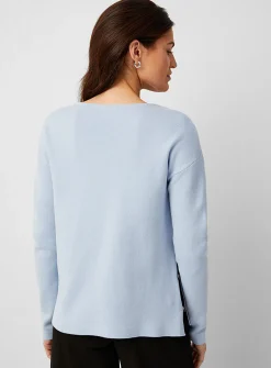 Structured boat-neck sweater