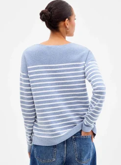Structured boat-neck sweater