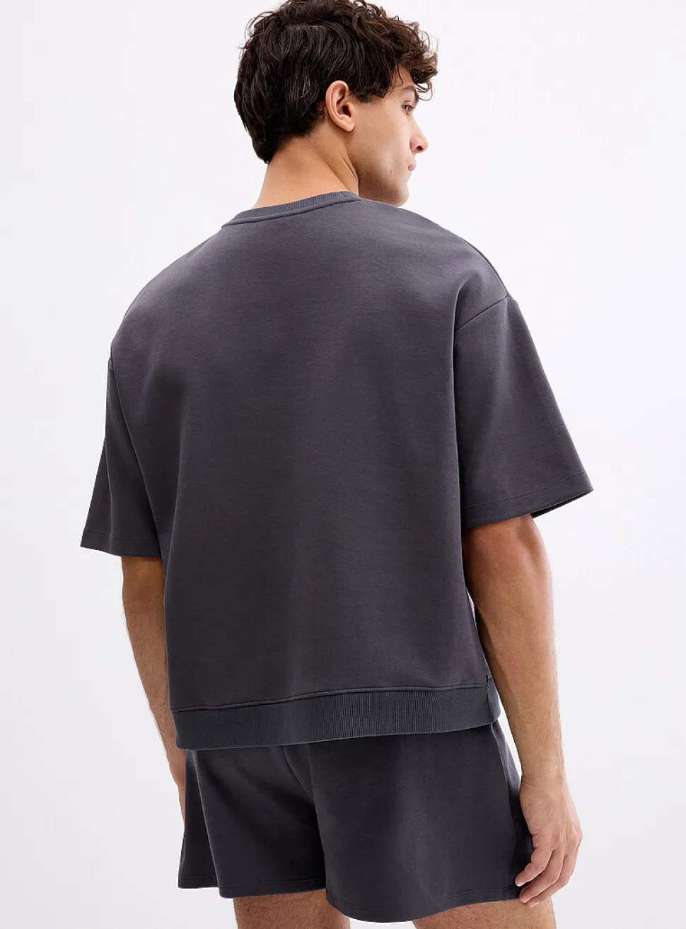 Structured jersey short-sleeve sweatshirt