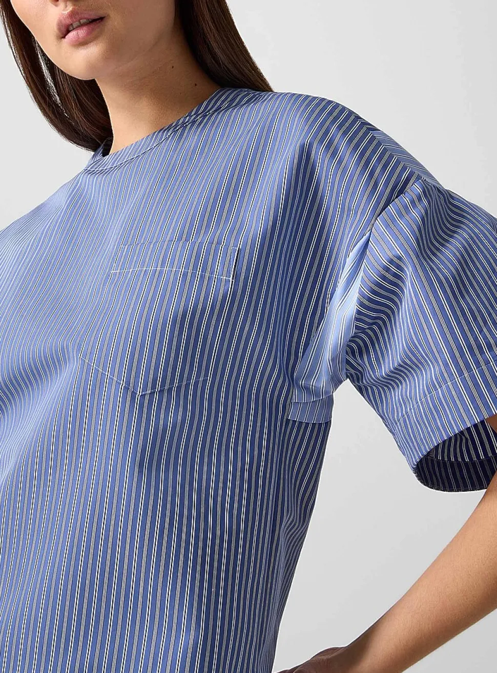 Structured sleeves poplin blouse