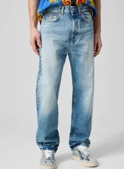 Studded faded jean