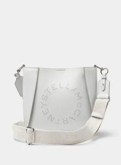Studded logo square crossbody bag