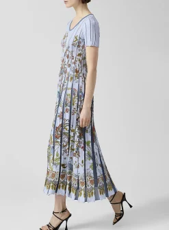 Stylized garden deep pleating dress