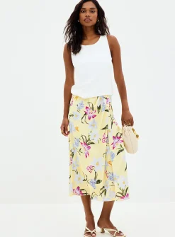 Sunny blooms satiny skirt