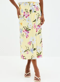 Sunny blooms satiny skirt