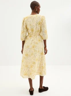Sunny garden ruched waist dress