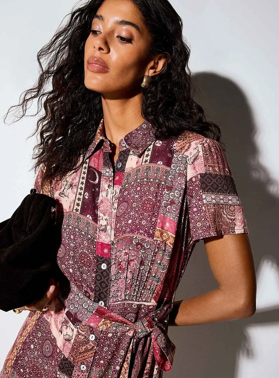 Supple belted maxi shirtdress