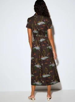 Supple belted maxi shirtdress