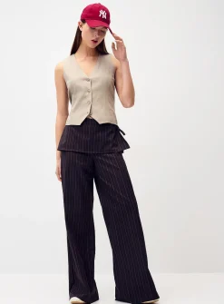 Supple viscose-linen blend vest