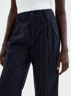 Supple wool pinstripe pant