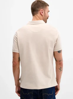 Tartan-trim piqué polo