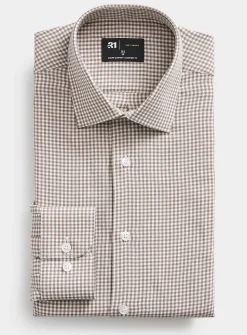 Taupe gingham shirt