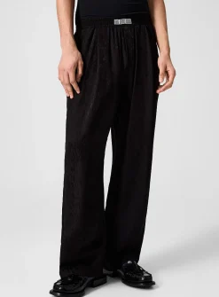 Teardrop flowy jacquard pant