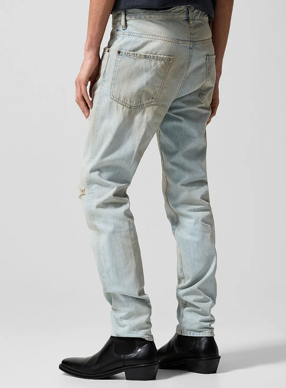 Teddy faded distressed fitted jean