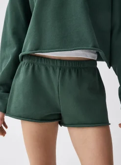 Terry-lined fleece mini short