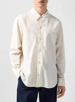 Textured cream-coloured jacquard shirt