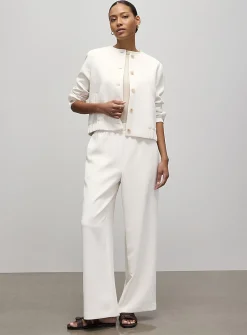 Textured crepe dress bomber jacket