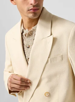 Textured double-breasted blazer