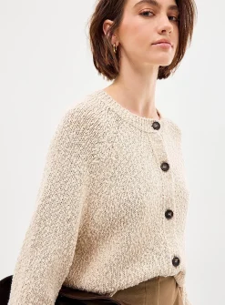 Textured heavyweight cotton cardigan