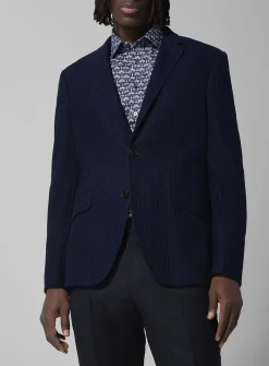 Textured jersey blazer