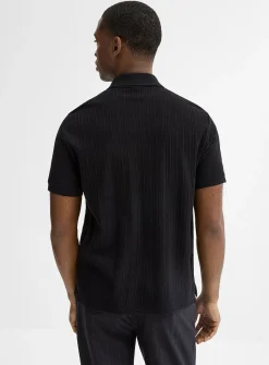 Textured jersey polo