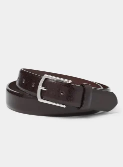 Textured leather belt