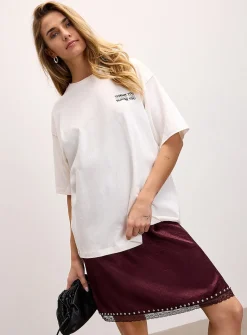 Thank You loose cat print T-shirt