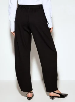 Thick jersey belted barrel pant