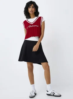 Thick jersey skater miniskirt